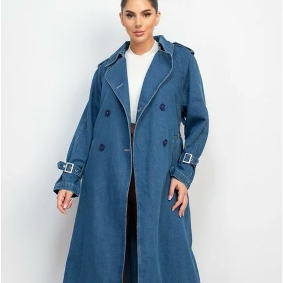 Jackets & Blazers - Denim trench coat